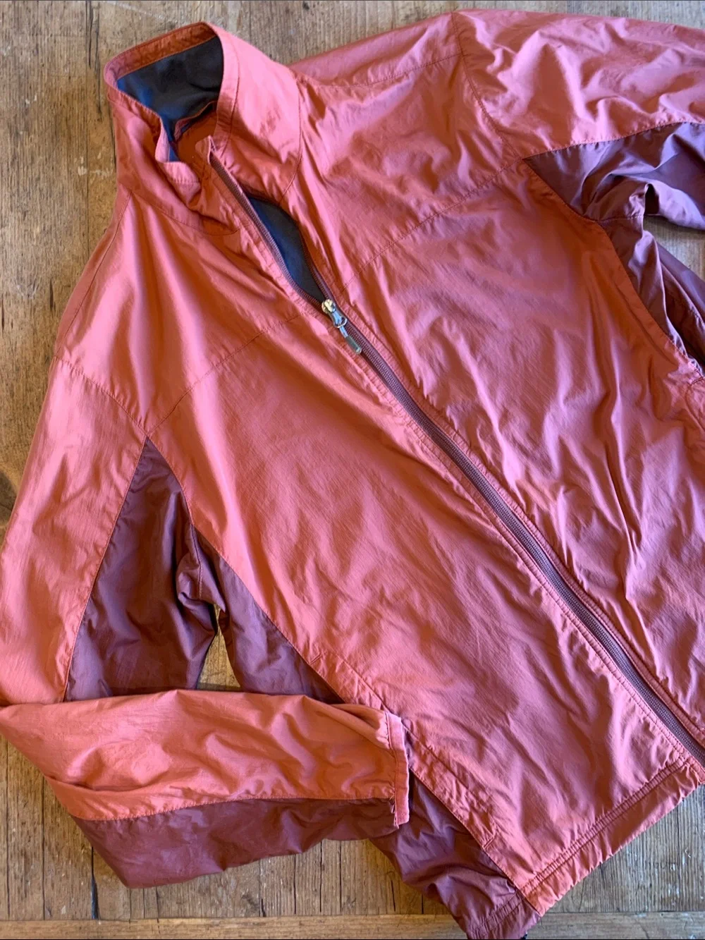 Alpine Men's Windbreaker Jacket in Rust with Dark Accent
